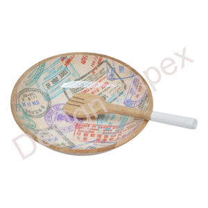 Ensemble de bols de service en bois, résistants au lave-vaisselle, décoratifs, pour nouilles et soupes, accessoires pour la maison, décoration moderne, en bois de manguier - Product Image 5