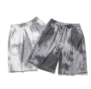 Short délavé à l'acide avec cordon de serrage pour hommes, short de survêtement vintage en coton éponge français, short délavé à l'acide personnalisé avec impression bouffante - Product Image 1