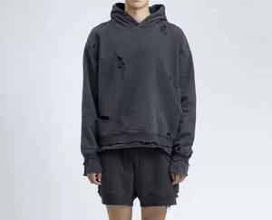 Fabricantes personalizados Logo Sudadera con capucha Peso pesado Bordado desgastado Tie Dye Sudadera con capucha Hombres Basics algodón mezclado Sudadera con capucha - Product Image 1