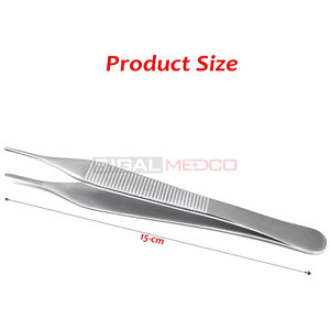 Pinzas Adson de acero inoxidable de alta calidad de 15cm, instrumentos médicos de ortodoncia Dental multiusos totalmente reutilizables funcionales - Product Image 5