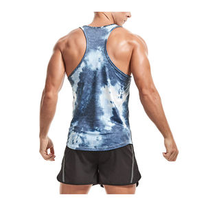 Camiseta sin mangas con cuello en V de secado rápido de estilo informal, camisetas de sublimación de poliéster hechas a medida, tejido de punto con técnicas lavadas - Product Image 5