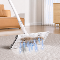 BOOMJOY Serpillère jetable à clipser avec manche télescopique de 120 cm, taux d'essorage de 80-90 % pour le nettoyage des sols et des lieux hauts de toute la maison