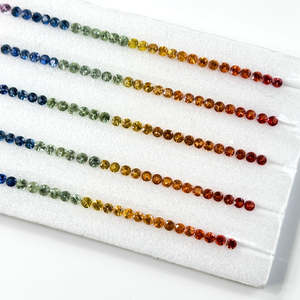 Pierres précieuses rondes de saphir multicolore naturel de 3 mm, taille brillant, facettées, propres à l'œil, pour bijoux, en gros - Product Image 6