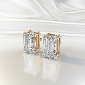 Nouveauté populaire : Boucles d'oreilles solitaires en moissanite taille émeraude, couleur D, argent sterling 925, boucles d'oreilles rectangulaires tendance pour mariage - Product Image 5