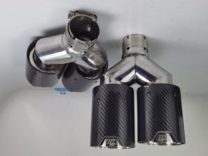 Embout de silencieux à <span class=keywords><strong>double</strong></span> <span class=keywords><strong>sortie</strong></span> noir en acier inoxydable universel M performance embouts d'échappement en fibre de carbone pour la série <span class=keywords><strong>BMW</strong></span> <span class=keywords><strong>1</strong></span> paire - Product Image 5