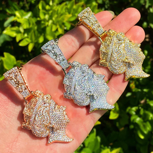 Collier pendentif tête de reine hip-hop en argent 925 plaqué or avec moissanite VVS, bijoux scintillants à bas prix, best-seller - Product Image 4