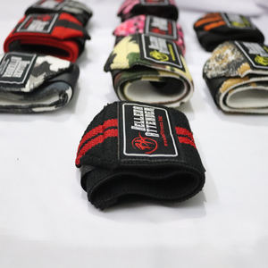 Muñequeras elásticas de nailon con logotipo personalizado para gimnasio, deportes, peso muerto, levantamiento de pesas, equipo de seguridad para Fitness - Product Image 5