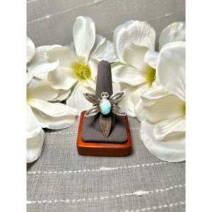 <b>Adjustable</b> Navajo Made <b>Ring</b> with Golden Hill Turquoise Gemstone Bezel Set Sterling Silver for Everyday Wear - Product Image 1