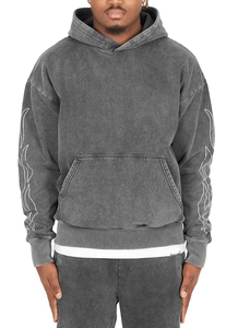 Fabricants Vêtements de survêtement Acid Wash 420 Gsm Sweat à capuche imprimé personnalisé Streetwear pour homme Survêtement lourd et surdimensionné - Product Image 4