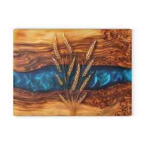 Elegant Blue Resin & <b>Yellow</b>, Brown Wood with Elegant Finished Perfect for Kitchenware and Restaurant <b>Accessory</b> - Product Image 1