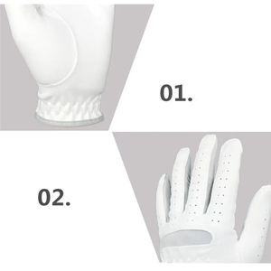 Guantes de Golf de piel de oveja con logotipo personalizado de alta calidad, suaves, transpirables, lavables para uso en la mano derecha, varios colores para el Deporte - Product Image 3