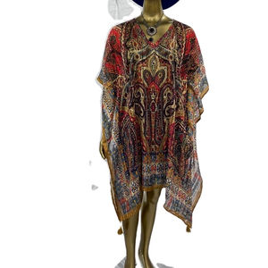 Vente chaude de caftan imprimé en polyester peut être fabriqué avec des impressions personnalisées fabriquées en Inde Mumbai fournisseur - Product Image 1