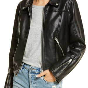 Veste en cuir véritable pour femme, style raffiné, douce, mate, confortable, coupe ajustée, vêtement d'extérieur décontracté et élégant, doublure en coton, coupe-vent - Product Image 4