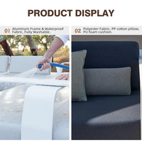 Ensemble de mobilier d'extérieur en aluminium imperméable, écologique et moderne pour villa, cour, balcon, hôtel et jardin - Vente en gros
