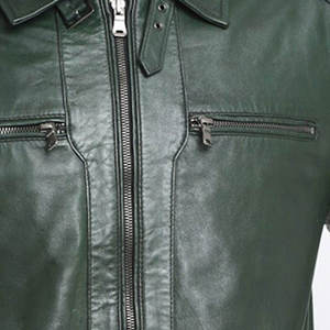 Chaqueta de moto de cuero genuino ajustada clásica para hombre, equipo de protección de invierno duradero en estilo motorista - Product Image 4