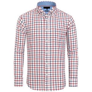 Diseño de logotipo personalizado OEM 100% Lilen Hombres Ajuste regular Contraste Color Check Camisa de manga completa con cuello vuelto de Bangladesh - Product Image 3