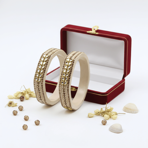 Ivory Kundan Lac Fashion Bangle <b>Set</b> of 2 - Product Image 3