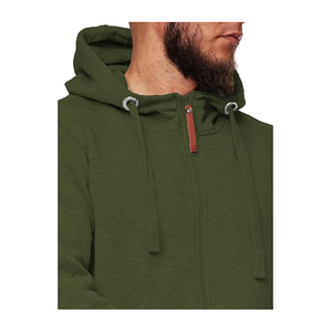 เสื้อฮู้ดผู้ชายสีเขียวมะกอกชุดวอร์มผ้าฝ้าย100% สำหรับฤดูหนาวลายพื้นเป็นที่ต้องการสูง - Product Image 2