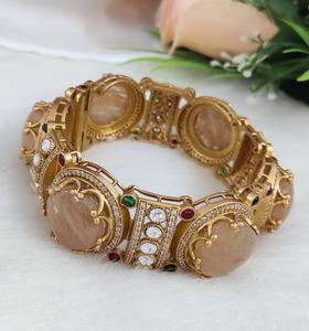 Brass Polki And Sabyasachi Inspired Openable <b>Bracelet</b> Premium Quality Latest Design Luxury <b>Bangle</b> <b>Bracelet</b> For Women Party Wear - Product Image 2