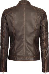 Veste en similicuir pour femme du Pakistan 2025 avec un manteau de motard en PU de style court à revers tendance à la mode à prix abordable - Product Image 5