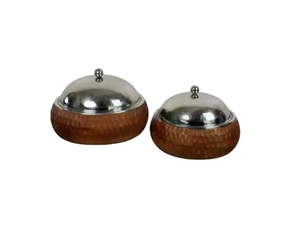 Chauffe-plats artisanaux en acier inoxydable et casseroles de service au design vintage, idéaux pour des repas élégants et fonctionnels - Product Image 4