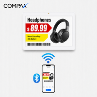 Étiquette électronique de rayon COMPAX sans fil synchronisée 5,83'' avec batterie longue durée, dispositif audio E-Paper, pour intérieur IP65 - Commande d'essai