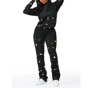 Ensemble de survêtement double inclinaison en molleton 100 % coton, teint en pièce, respirant, de haute qualité et écologique pour femme, 300 g, vente en gros - Product Image 6