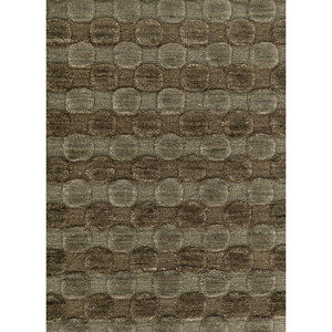 Tapis en laine tissé à la main Contour Green HWL-474, motif géométrique abstrait rectangulaire, viscose, tapis de salon pour usage domestique - Product Image 3