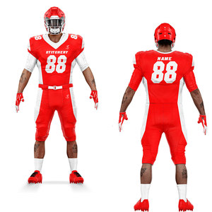 ชุดเสื้อทีมฟุตบอลแบบอเมริกันชุดเสื้อตาข่ายระบายอากาศชุดเสื้อกางเกงสำหรับไปโรงเรียนวิทยาลัย - Product Image 4