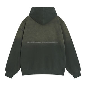 Sudadera con Capucha para Hombre, Estilo Urbano, Desteñida por el Sol, Algodón Grueso Unisex de 400 g/m², Color Degradado, Lavado Ácido, Estampado Extra Grande, Sudadera Personalizada para Hombre - Product Image 3