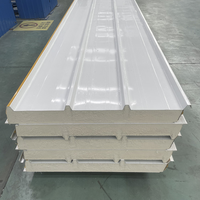 Panneau sandwich en acier pour bâtiment, isolation PU EPS laine de roche, panneau de toiture et de mur, matériau de construction, fabrication chinoise