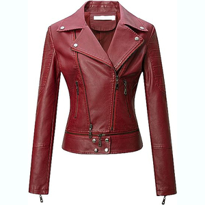 เสื้อผ้าสตรีทแวร์หนังแฟชั่นสำหรับผู้หญิงเสื้อแจ็กเก็ตไซส์ใหญ่ - Product Image 1