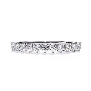 Anillo de media eternidad con diamantes naturales de oro de 14 quilates, joyería fina personalizable, compromiso Unisex, aniversario de boda, brillante de 0,28 quilates - Product Image 3