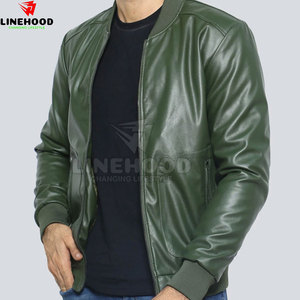 Chaqueta de piel de vaca de color personalizada para hombre con cuello levantado último diseño de ropa de calle para invierno - Product Image 2