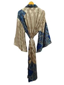 Camisa de Playa, Kimono de Seda para Mujer, Multicolor, Suave, Ropa de Casa, Blusa de Seda Multicolor, Kimono Corto Tipo Túnica - Product Image 5