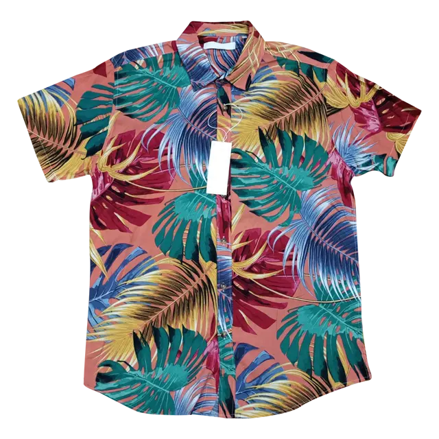 Wholesale Summer Holiday Men's Floral Shirts Men Hawaiian Designer Custom Printing Half Sleeve Shirts