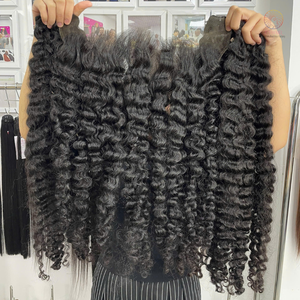 Vietnamita Virgin Genius Weft Premium HD Frontal 30 pulgadas Mejor precio Cutícula alineada Cabello humano Birmano Rizado Vendedores de cabello - Product Image 4