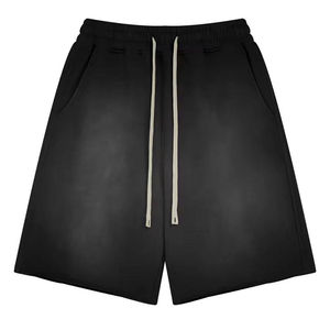 Pantalones casuales de lona de algodón para hombre, de cintura media, con estampado liso, efecto desgastado por el sol, transpirables, con cordón y borlas de color personalizado. - Product Image 6