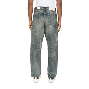 Cotton Baggy <b>Jean</b> Custom Streetwear Acid Wash Oversize Vintage Denim Pants Straight Baggy Rhinestone <b>Jeans</b> Loose Fit for Men - Product Image 2