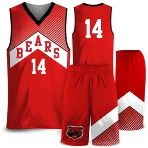 Vente en gros de nouveaux uniformes de basket-ball de sublimation pour hommes uniformes de basket-ball réversibles vêtements de basket-ball vierges pour hommes OEM