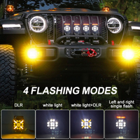 Feux de travail carrés blancs ambrés de 4 pouces, clignotants, balises, feux de signalisation, feux d'avertissement pour chariot élévateur, remorque, camion, tout-terrain