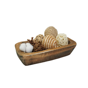 Guirnalda de cuentas, artículo decorativo, tazón de masa de madera de acacia, tazón de mimbre, mesa de cena, artículo decorativo - Product Image 4