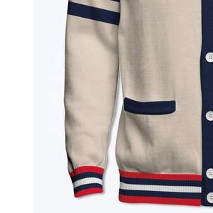 Femmes brodé grec Logo Chenille Cardigan col en v goutte avant Letterman pull motif bouton décor automne hiver saisons - Product Image 5