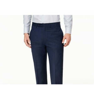 Pantaloni Eleganti da Uomo Calvin Klein Slim Fit Elasticizzati Mini Grid Blu Navy Taglia 40X30 Realizzati in Tessuto Pettinato - Product Image 2