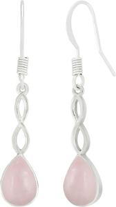 Boucles d'oreilles en pierres précieuses en quartz rose gracieux Boucles d'oreilles en forme de poire en argent sterling massif 925 pour femmes et filles Boucles d'oreilles en argent - Product Image 2