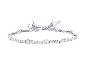 Pulsera de diseñador con diamantes de corte redondo clásico, 3.00 Ct, F-G, diamante cultivado en laboratorio, en platino, regalo de aniversario de bodas - Product Image 2