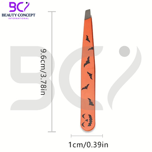 แหนบถอนขนคิ้วสแตนเลสจุดที่แม่นยำสำหรับการกำจัดขนบนใบหน้าเครื่องมือความงามสีส้มและสีชมพูดีไซน์ล่าสุด - Product Image 3