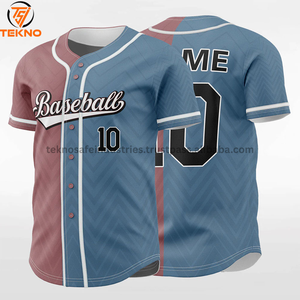 Maillot de baseball pas cher à bas quantité minimale de commande Logo imprimé personnalisé de haute qualité 100% tissu polyester maillot de baseball OEM ODM entretenu - Product Image 3