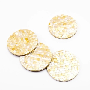 Sous-verres en nacre pour boissons Décoration de table de service pour boissons Tapis et tampons Juice Safe to Clean - Product Image 1