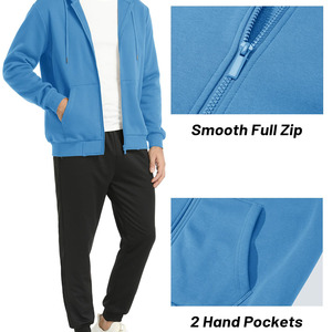 Sudadera con capucha de producto de invierno para hombre, sudaderas con capucha de mezcla de algodón básicas de manga larga transpirables con logotipo personalizado para hombre - Product Image 4